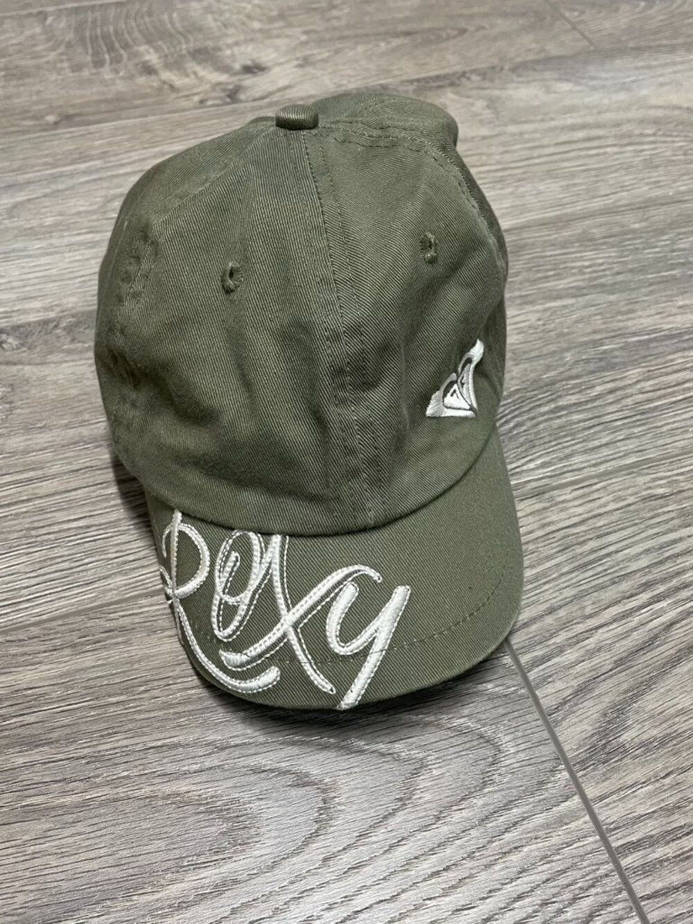 Vintage Roxy Paradise Khaki Green Embroidered Hat Cap Y2K Surfer Gorpcore Unisex